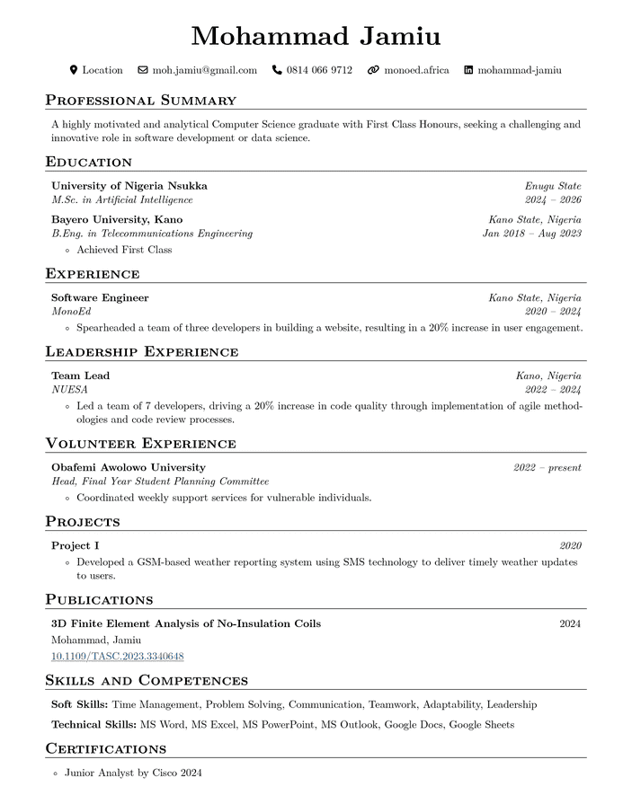 Sb2nov CV Template